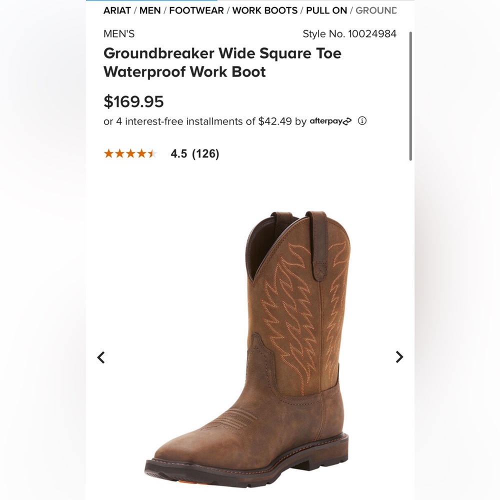 LIKE NEW Ariat Groundbreaker Boot in DARK BROWN
